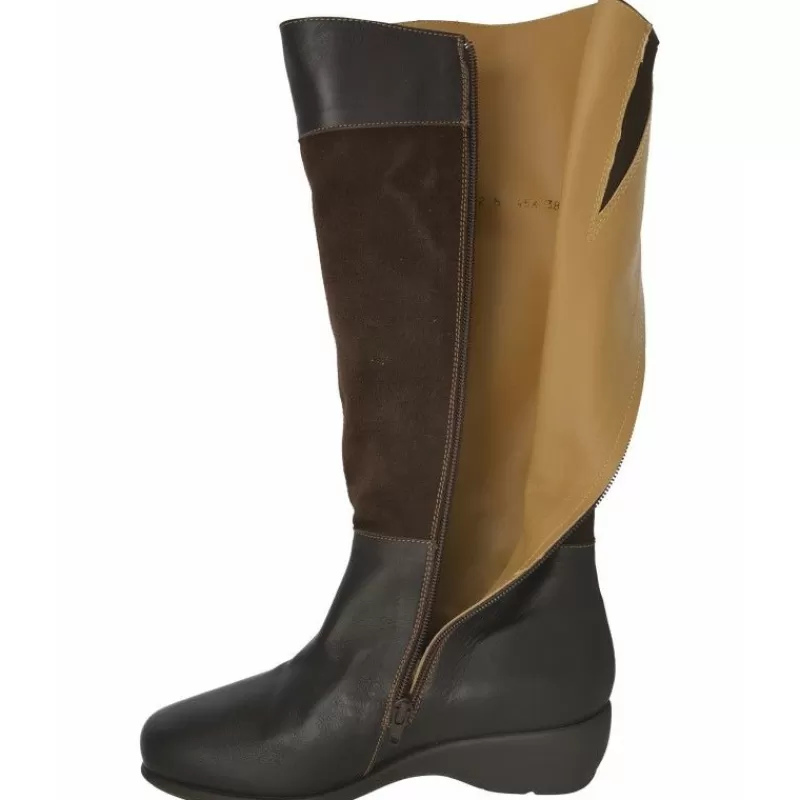 Alviflex Botas-Bota Alta Cremallera Caña 50Cm 8511071,Cuna De 2Cm Suela De Poliuretano.