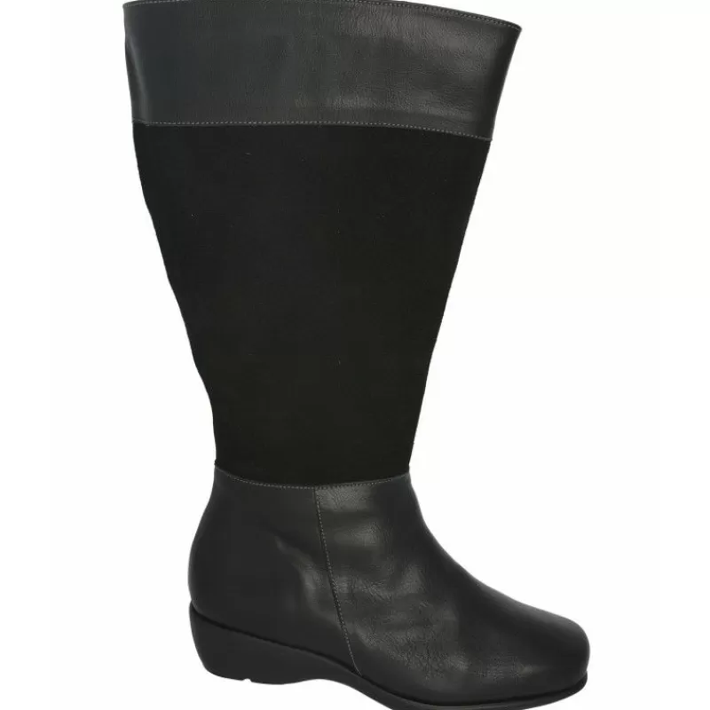 Alviflex Botas-Bota Alta Cremallera Caña 50Cm 8511071,Cuna De 2Cm Suela De Poliuretano.