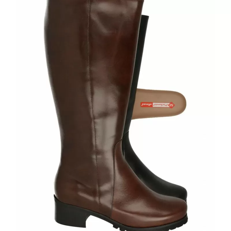 PieSanto Botas-Bota Alta De De Caña Ancha 43 Cm Con Piso De Goma Y Tacon De Suela Con Planta De Descanso Extraible