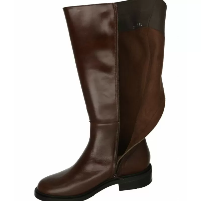 PieSanto Botas-Bota Alta De De Caña Extra Ancha 48Cm Hebillas En Caña Y Piso De Bloque Goma Tacon Con Planta De Descanso