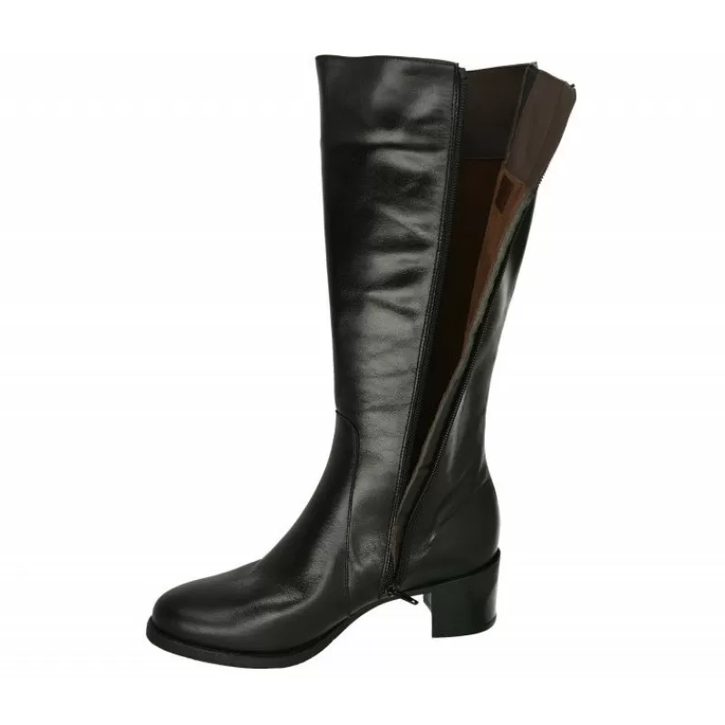PieSanto Botas-Bota De De Caña Y Pala Lisa Con Ancho De Pierna Intermedio De 41 Cm, Tacon De Base Ancha Y Planta Extraible