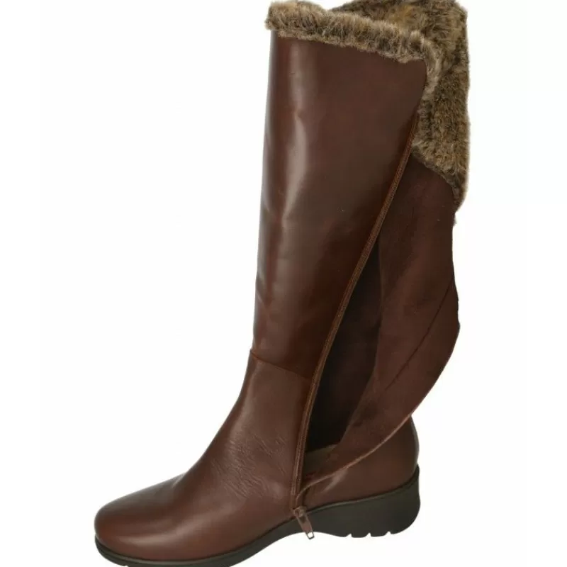 PieSanto Botas-Bota De Caña De 43 Cm Y Pala Lisa, Cuello Lana Y Piso De Goma Con Planta De Descanso Extraible