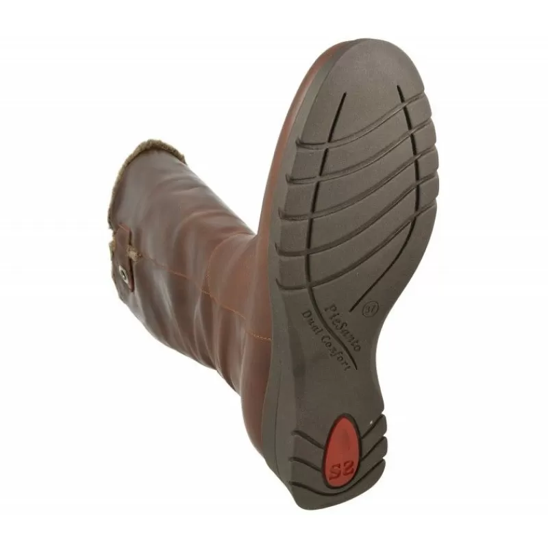 PieSanto Botas-Bota De Caña De 43 Cm Y Pala Lisa, Cuello Lana Y Piso De Goma Con Planta De Descanso Extraible