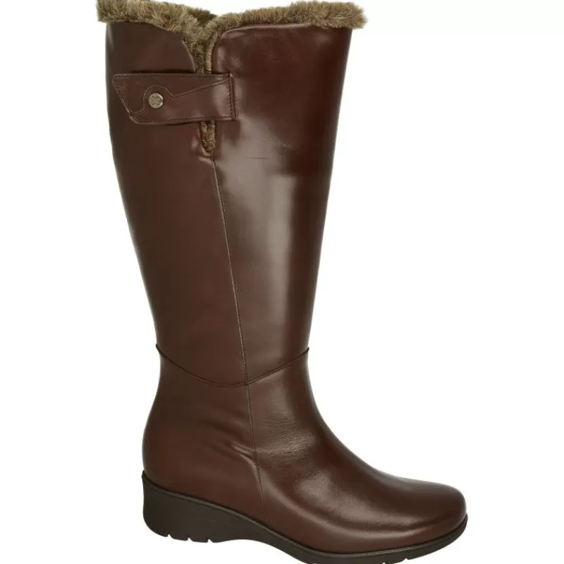 PieSanto Botas-Bota De Caña De 43 Cm Y Pala Lisa, Cuello Lana Y Piso De Goma Con Planta De Descanso Extraible