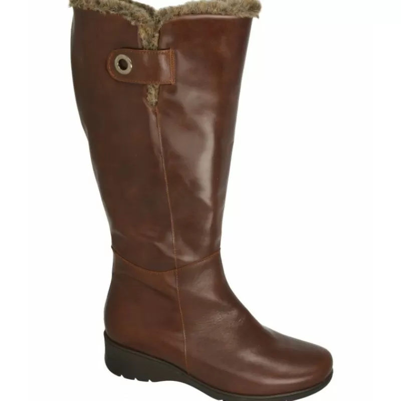PieSanto Botas-Bota De Caña De 43 Cm Y Pala Lisa, Cuello Lana Y Piso De Goma Con Planta De Descanso Extraible