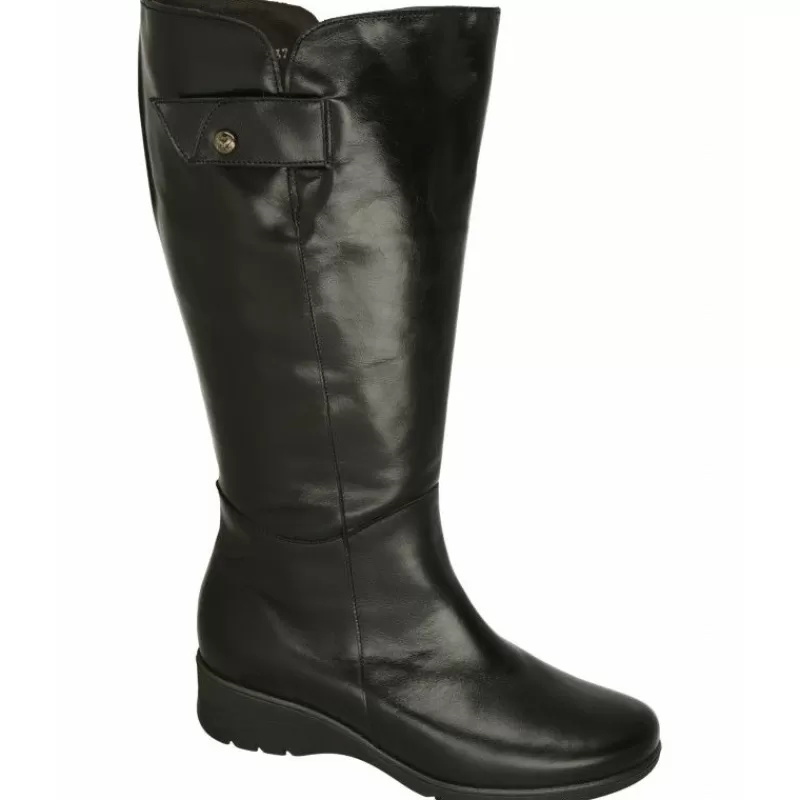 PieSanto Botas-Bota De Caña De 43 Cm Y Pala Lisa, Cuello Lana Y Piso De Goma Con Planta De Descanso Extraible