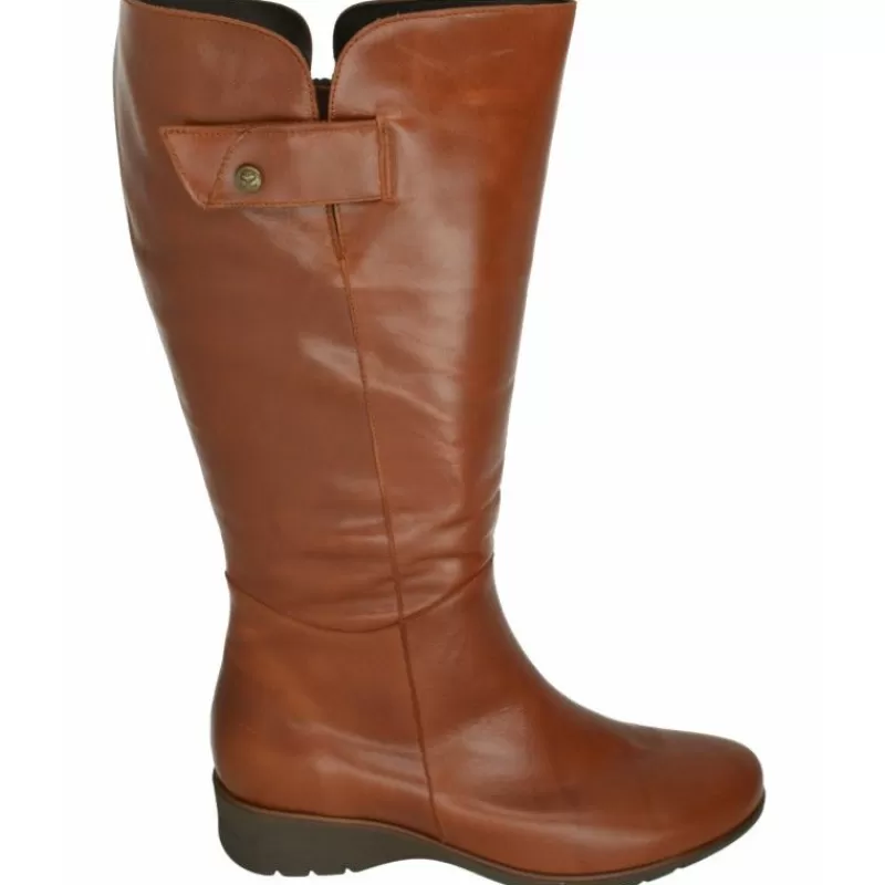 PieSanto Botas-Bota De Caña De 43 Cm Y Pala Lisa, Cuello Lana Y Piso De Goma Con Planta De Descanso Extraible