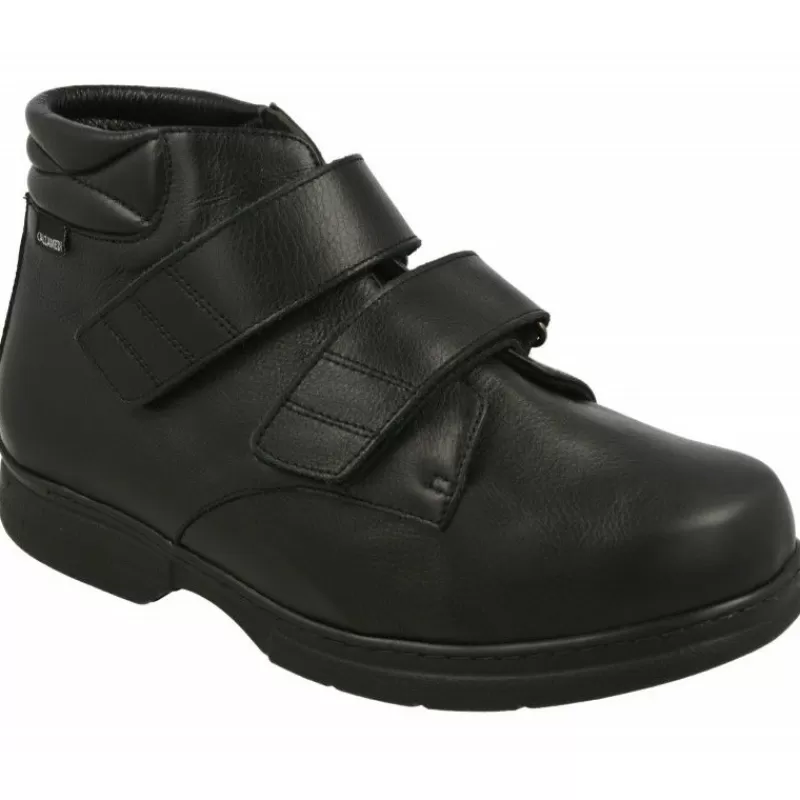 Calzamedi Botines-Bota Velcro De En Ancho 14 Para Pies Sensibles Con Planta De Descanso Movible Y Cuna De Goma Negro