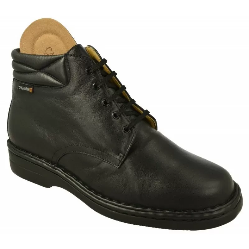 Calzamedi Botines-Botin Cordones De En Ancho 13 Especial Plantillas Y Pies Sensibles Con Piso De Amortiguacion De Negro