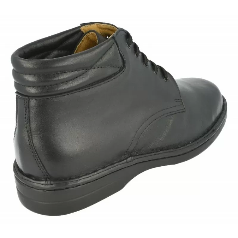 Calzamedi Botines-Botin Cordones De En Ancho 13 Especial Plantillas Y Pies Sensibles Con Piso De Amortiguacion De Negro