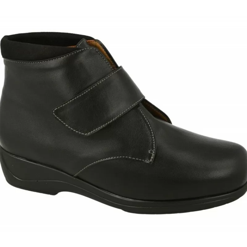 Alviflex Botines-Botin De Con Ajuste Por Velcro En Pala Lisa Y Piso De Amortiguacion En Ancho 14 Especial Plantillas Negro