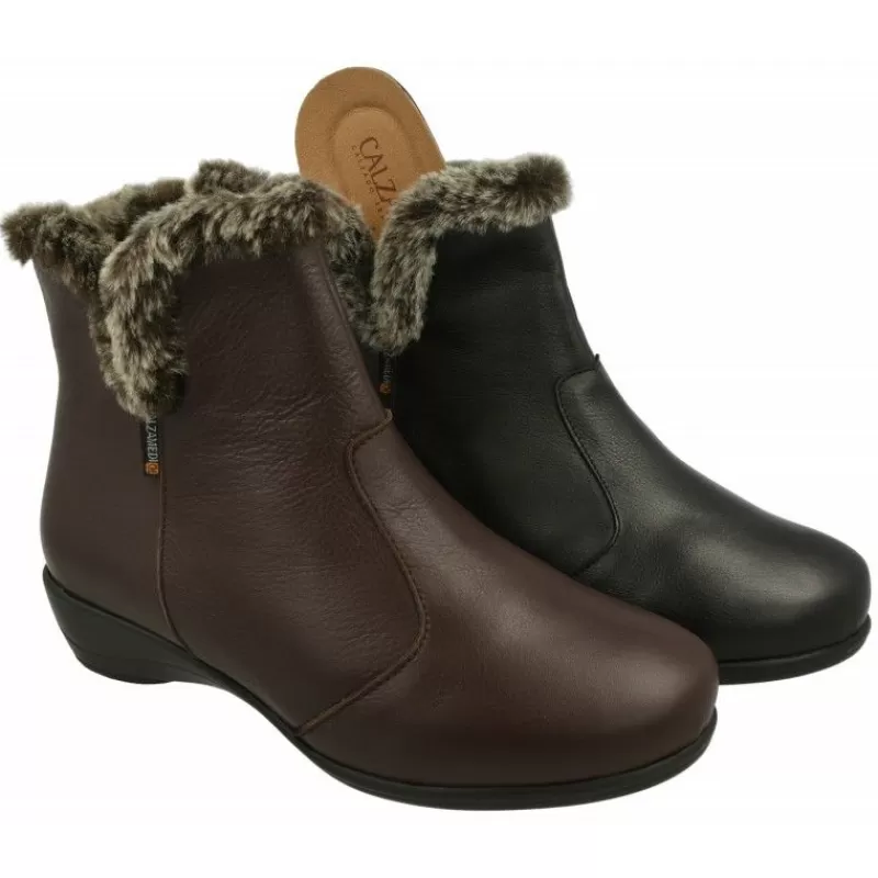 Calzamedi Botines-Botin De Con Pala Lisa Y Cremallera Lateral En Ancho 13 Con Piso De Caucho Y Planta Anatomica Movible