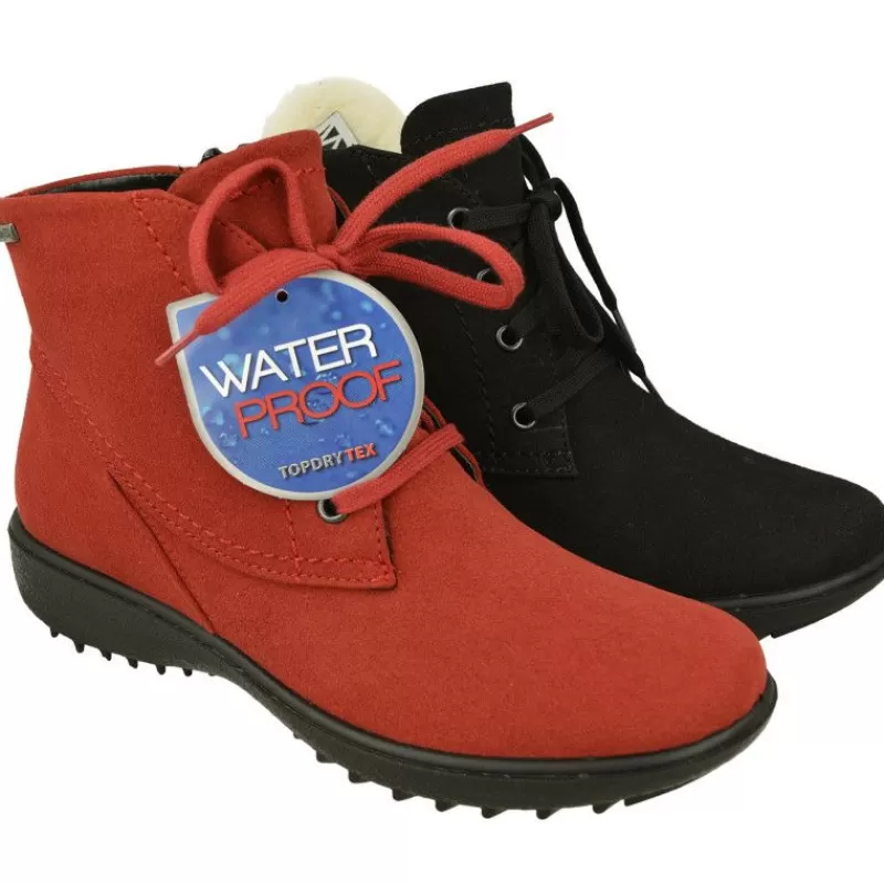 WESTLAND BY JOSEF SEIBEL antes ROMIKA Botines-Botin De Cordones De Westland En Antelina Impermeable Con Piso De Cuna De Poliuretano Y Planta Extraible