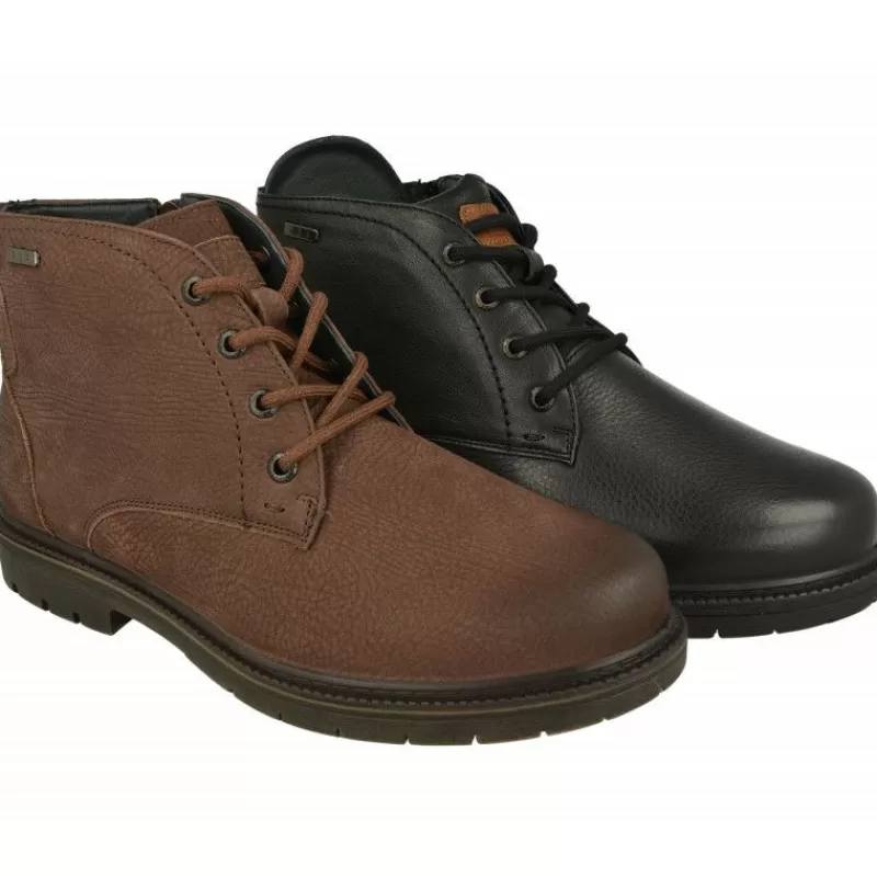 G Comfort Botines-Botin De Con Cordones Y Cremallera Lateral, Piel Impermeable Y Piso De Goma De Caucho Con Planta De Descanso Extraible