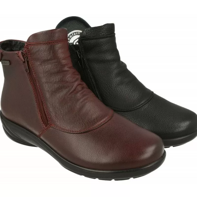 G Comfort Botines-Botin De De Piel Lisa Impermeable Con Doble Cremallera, Planta De Descanso Extraible Y Piso De Poliuretano