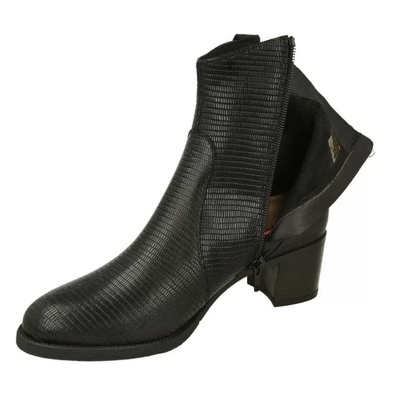 PieSanto Botines-Botin De Campero En Piel Tejus Grabado Con Tacon De Suela Y Cremallera Lateral Con Planta De Descanso Extraible
