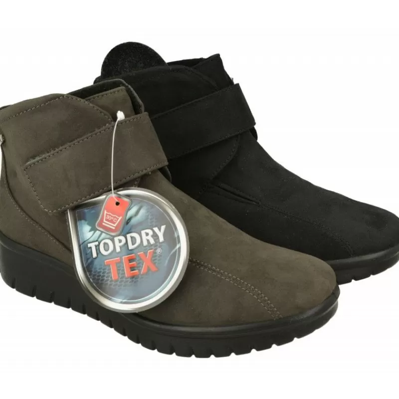 WESTLAND BY JOSEF SEIBEL antes ROMIKA Botines-Botin De Westland Antes Romika En Antelina Impermeable Piso De Poliuretano Pala De Velcro Y Planta De Descanso