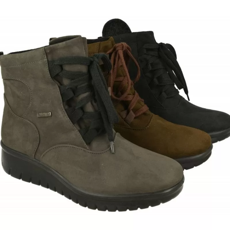 WESTLAND BY JOSEF SEIBEL antes ROMIKA Botines-Botin De Westland Antes Romika En Tejido Antelina Impermeable Acordonado Con Planta De Descanso Y Piso De Amortiguacion