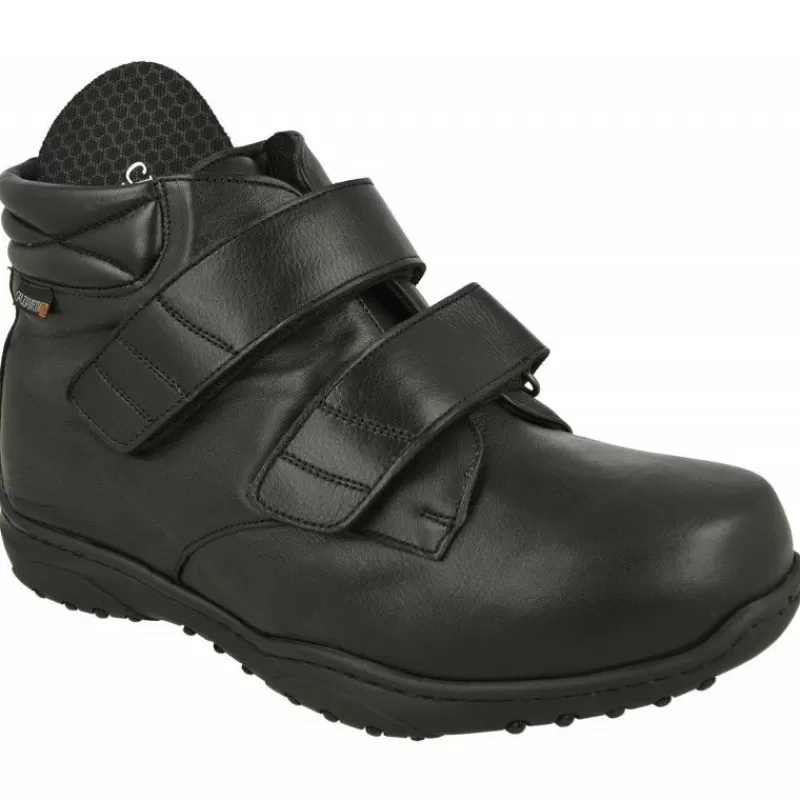 Calzamedi Botines-Botin Velcro De En Horma De Ancho 14, Planta De Descanso Y Piso De Goma Negro