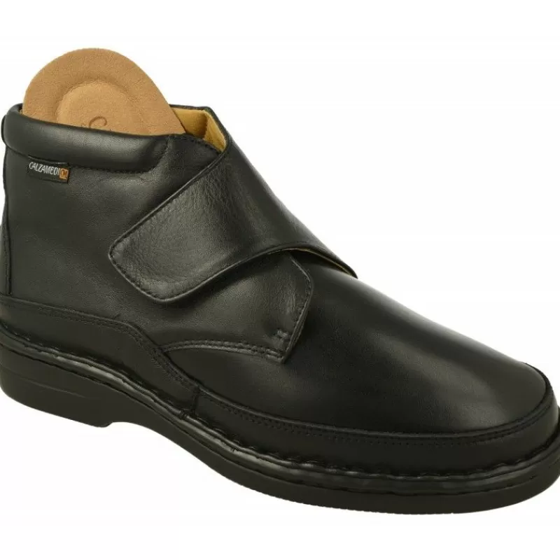 Calzamedi Botines-Botin Velcro De Pala De Lycra Con Piso De Amortiguacion Especial Plantillas Y Pies Sensibles Negro