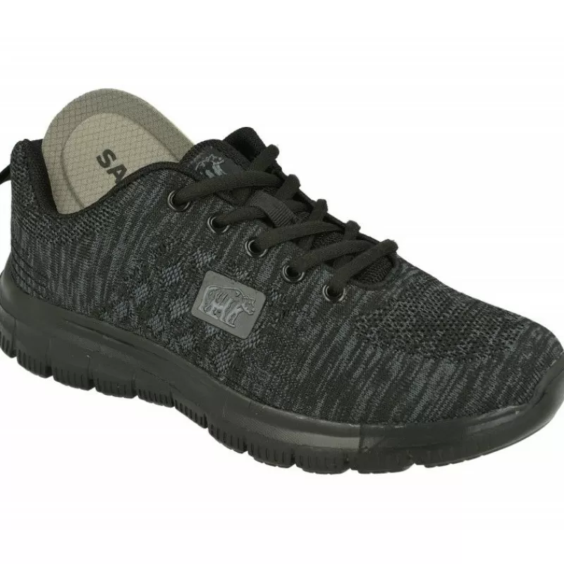 Calzamedi Zapatillas De Lona-Cordon De Deportivo En Lona Transpirable Y Horma De Ancho Especial Con Piso Aligerado Y Planta De Descanso Movible Negro