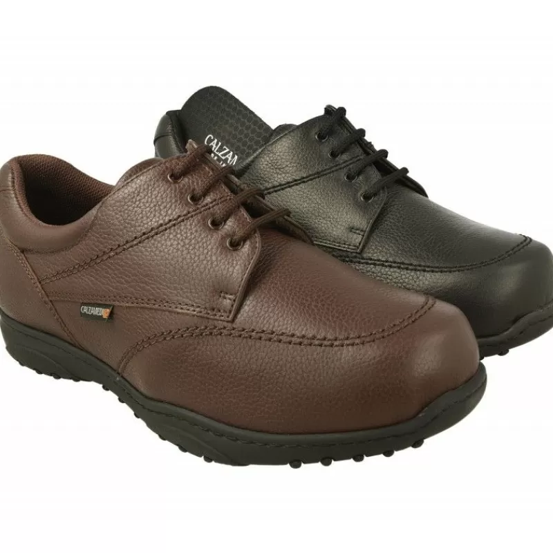 Calzamedi Zapatos Ancho Especial-Cordon De En Ancho 14 Con Piso De Poliuretano Y Piel Grabada Y Planta Extraible Especial Diabetico