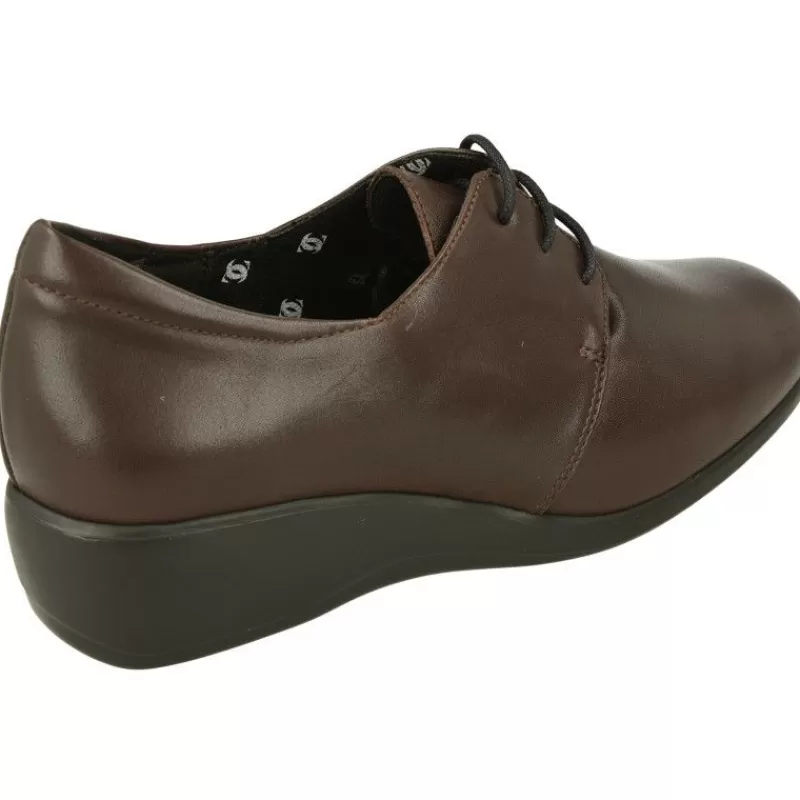 Comfort Class Zapatos Ancho Especial-Cordon De De Pala Lisa Y Piel Cordero, Piso De Cuna De Poliuretano Y Planta De Descanso Extraible