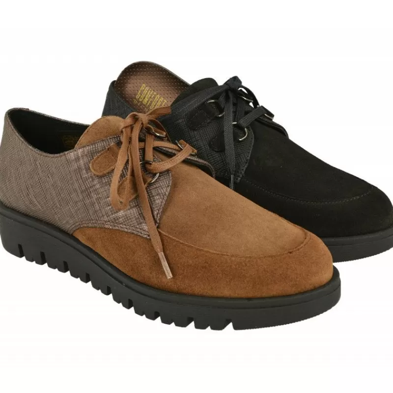 Comfort Class Cordones-Cordon De En Piel Serraje Con Bordon En Pala Y Trasera Grabada, Piso Casco De Cuna Corrida Y Planta De Descanso