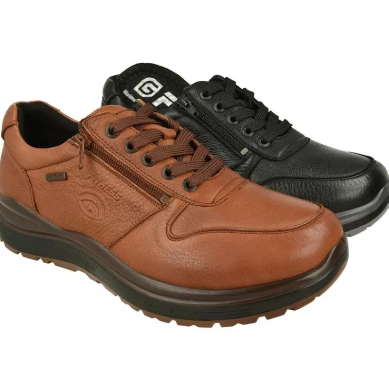 G Comfort Zapatos Ancho Especial-Cordon De Con Ajuste Facil De Cremallera, Piel Flexible Impermeable Con Confortable Piso De Poliuretano
