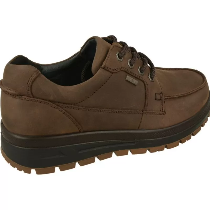 G Comfort Zapatos Ancho Especial-Cordon De Con Bordon En Pala Y Piel Nobuck Impermeable Con Planta Anatomica Extraible Y Piso Cuna Treking Marron