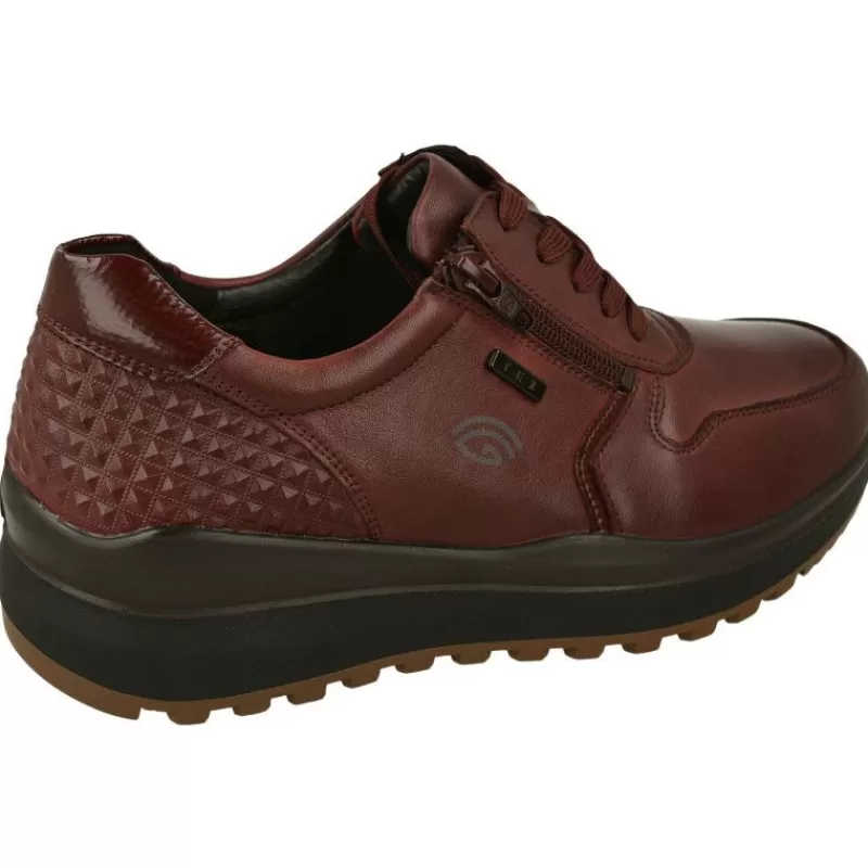 G Comfort Zapatos Ancho Especial-Cordon De Con Cremallera Lateral. Piso De Cuna Trekking Con Planta Anatomica Extraible Y Membrana Interior Impermeable Burdeos