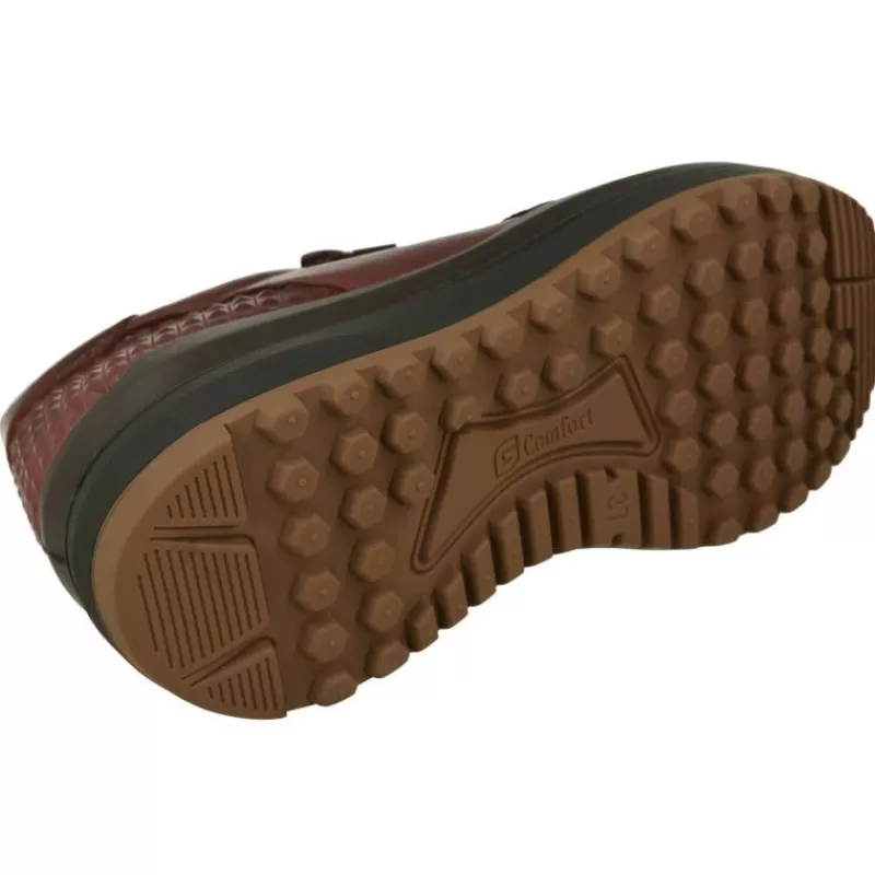 G Comfort Zapatos Ancho Especial-Cordon De Con Cremallera Lateral. Piso De Cuna Trekking Con Planta Anatomica Extraible Y Membrana Interior Impermeable Burdeos