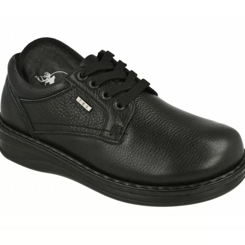 G Comfort Zapatos Ancho Especial-Cordon De De Pala Lisa Con Piel Grabada, Membrana Impermeable Y Piso De Cuna De Poliuretano Aligerada Negro