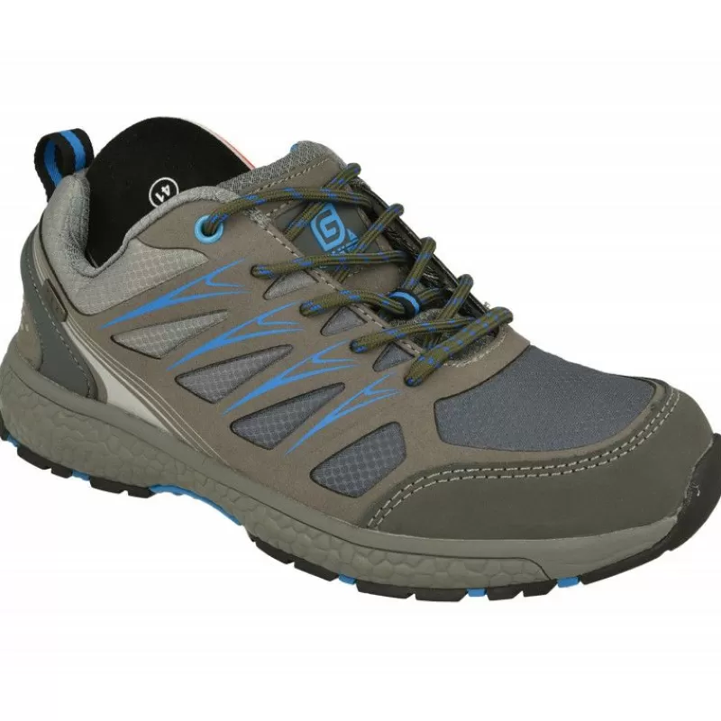 G Comfort Deportivos-Cordon De Deportivo En Piel Nobuck Impermeable Con Planta De Descanso Extraible Y Piso De Poliuretano. Gris