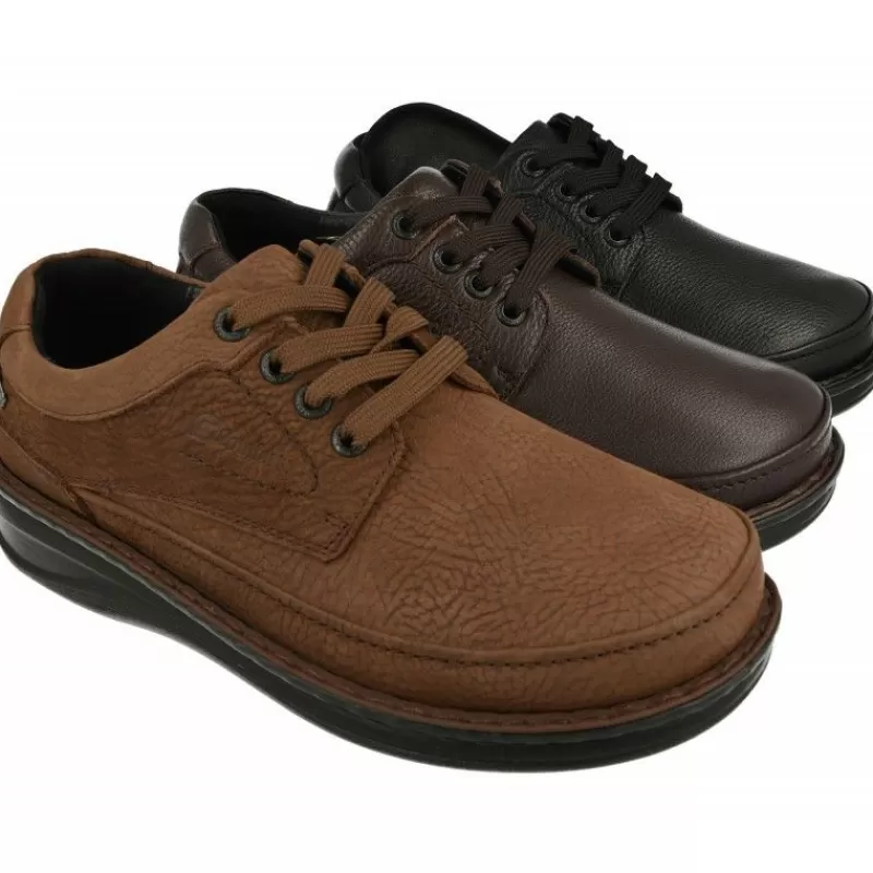 G Comfort Zapatos Ancho Especial-Cordon De En Piel Grabada Con Bordon En Pala, Membrana Impermeable Y Piso Aligerado En Ancho 14