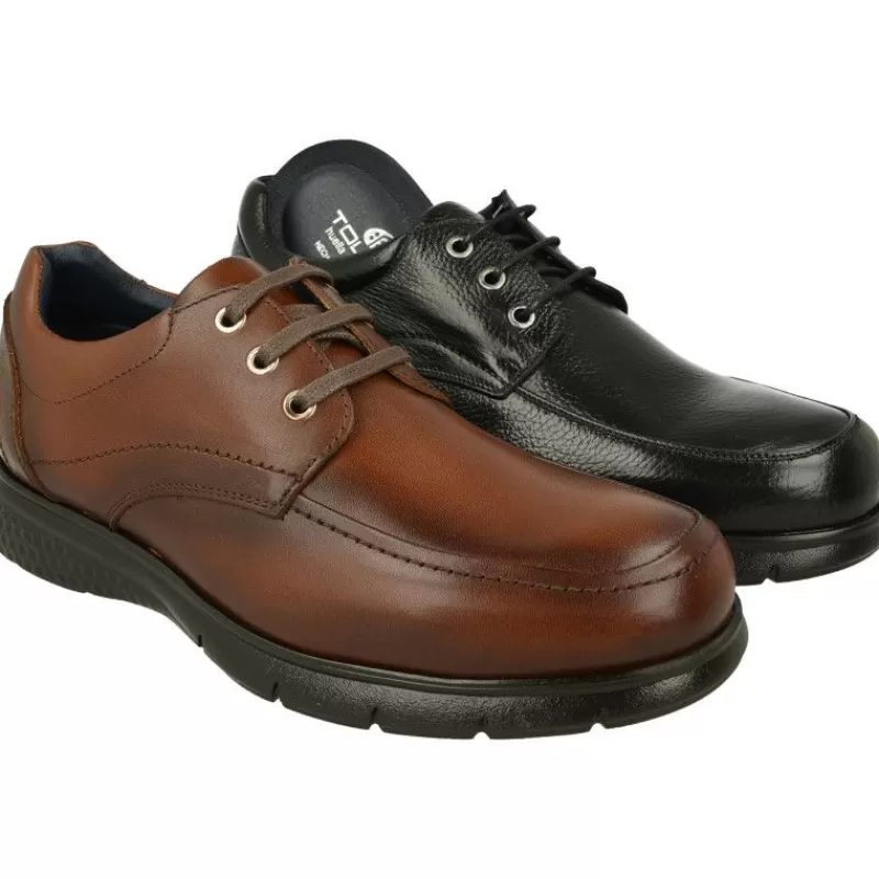 Tolino Zapatos Ancho Especial-Cordon De En Piel Con Piso Aligerado Y Planta Anatomica Extraible