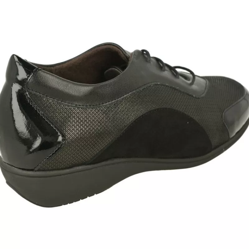 Doctor Cutillas Cordones-Cordon Del En Piel Combinada Con Piso De Cuna Caucho, Ancho Especial Y Planta De Descanso Extraible