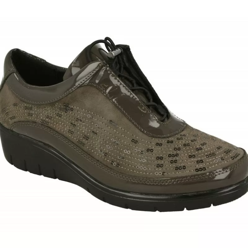 Doctor Cutillas Zapatos Ancho Especial-Cordon Del En Piel Combinada Nobuck Charol Con Tachas En Pala Y Piso Y Planta De Descanso Extraible