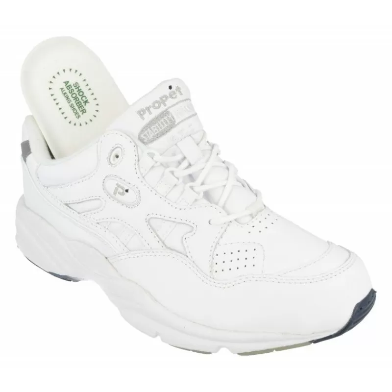 Propet Zapatos Ancho Especial-Cordon Deportivo De Impermeable, Ancho Especial Para Plantillas Ortopedicas. Blanco