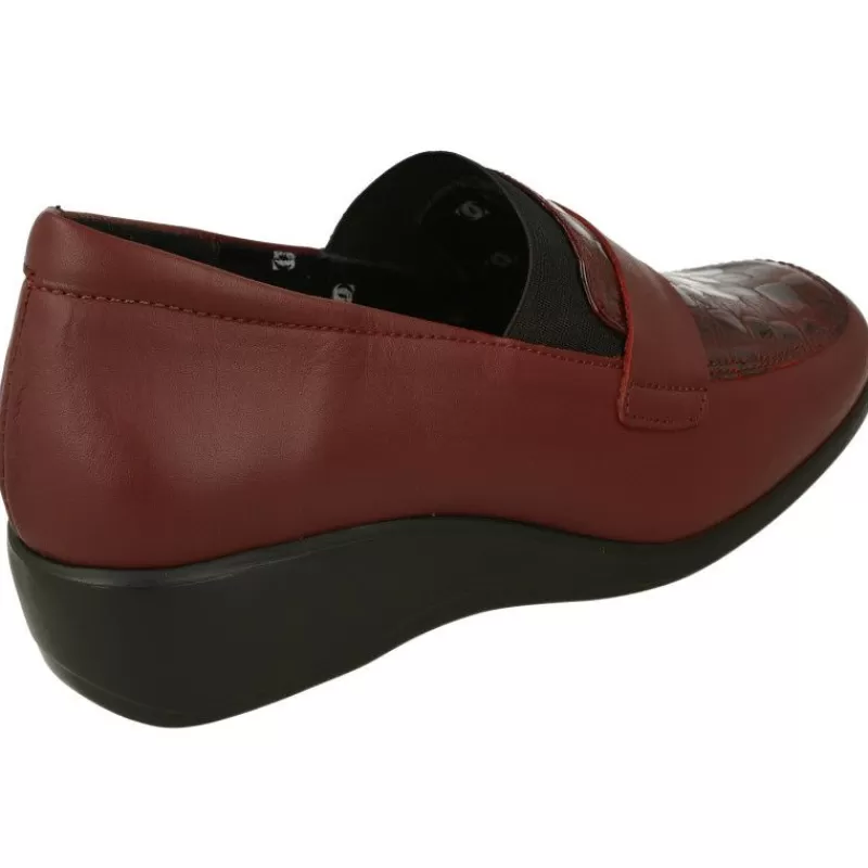 Comfort Class Mocasines-Mocasin De Con Elastico Y Bordon En Pala En Piel, Piso Aligerado Y Planta Anatomica Extraible