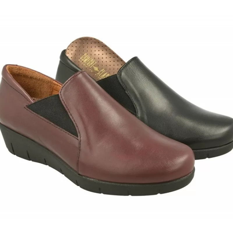 Comfort Class Mocasines-Mocasin De En Pala Lisa Con Elastico Lateral Y Cuna Corrida De Caucho Con Planta Anatomica Extraible
