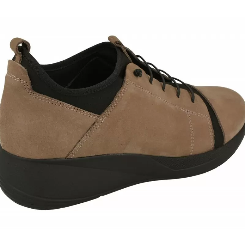 Comfort Class Mocasines-Mocasin De En Piel Nobuck Con Cordon Figurado E Interior Con Calcetin Elastico Y Piso Acolchado Y Amortiguado