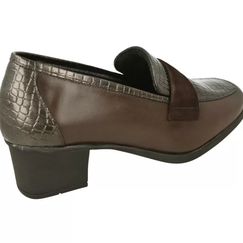 Doctor Cutillas Mocasines-Mocasin De Con Banda Nobuck Y Pala Coco Contrastada. Piso De Goma Con Tacon De Bloque Y Planta Extraible