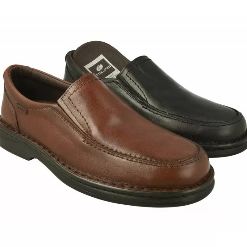 Tolino Mocasines-Mocasin De Con Bordon En Pala, Fabricacion Cosida Muy Flexible Con Planta De Descanso Y Piso De Poliuretano Aligerado
