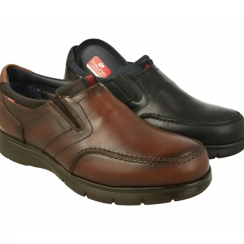 Tolino Mocasines-Mocasin De Con Bordon En Pala Y Piso De Poliuretano Aligerado, Planta De Descanso Extraible Y Horma De Ancho Especial