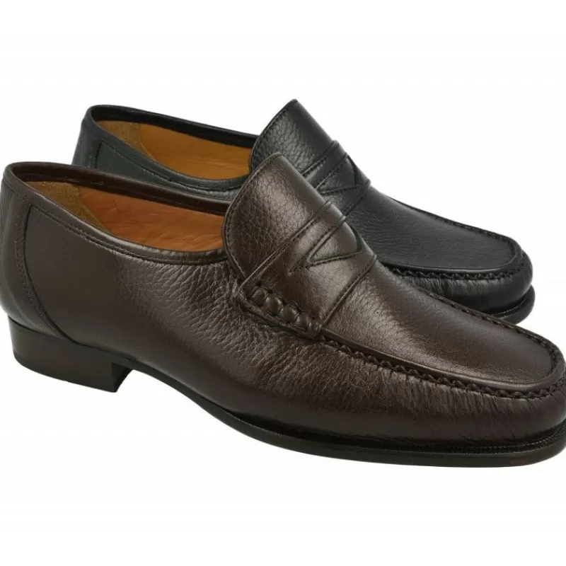 Vitelo Mocasines-Mocasin De Kiowaen Piel De Ciervo Y Piso De Suela Goma Muy Flexible En Ancho Especial