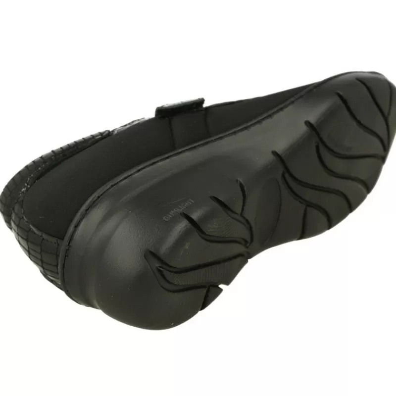 Comfort Class Zapatos Con Pulsera-Pulsera De De Lycra Elastica Combinada Con Coco Charol Y Piso De Poliuretano Aligerado. Planta Extraible Negro