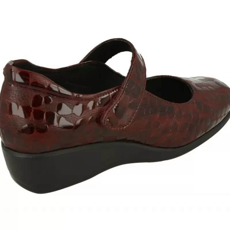 Comfort Class Zapatos Con Pulsera-Pulsera De En Piel Coco Charol Con Ajuste De Tira De Velcro Y Piso Aligerado Con Planta De Descanso Extraible