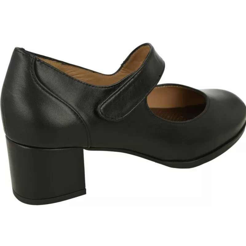 Comfort Class Zapatos Con Pulsera-Pulsera De Confort Class Con Ajuste Por Tira De Velcro. Tacon De Base Ancha Con Planta De Descanso Extraible Y Piso De Goma