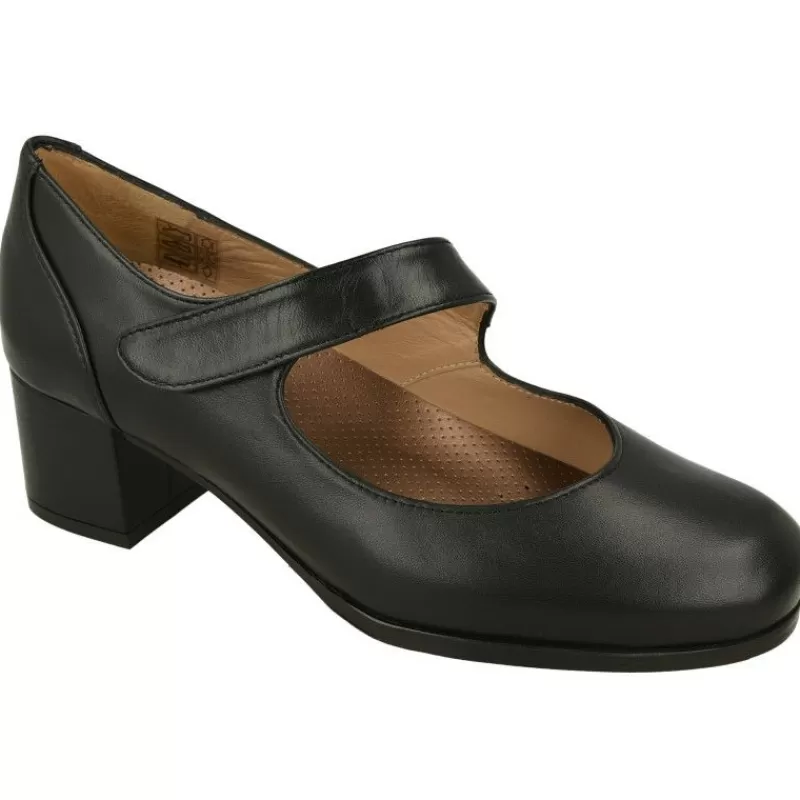 Comfort Class Zapatos Con Pulsera-Pulsera De Confort Class Con Ajuste Por Tira De Velcro. Tacon De Base Ancha Con Planta De Descanso Extraible Y Piso De Goma